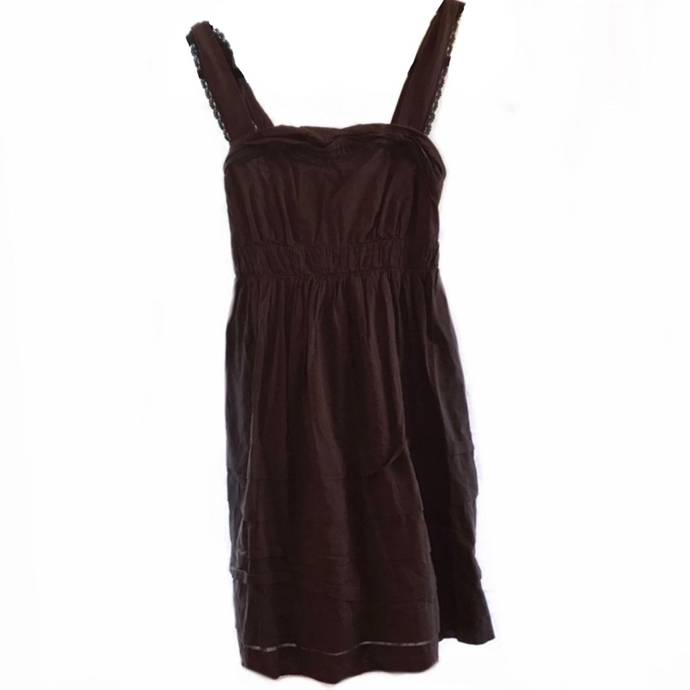 Anthropology Mauve Ruffled Gray Cocktail Dress